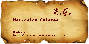 Matkovics Galatea névjegykártya